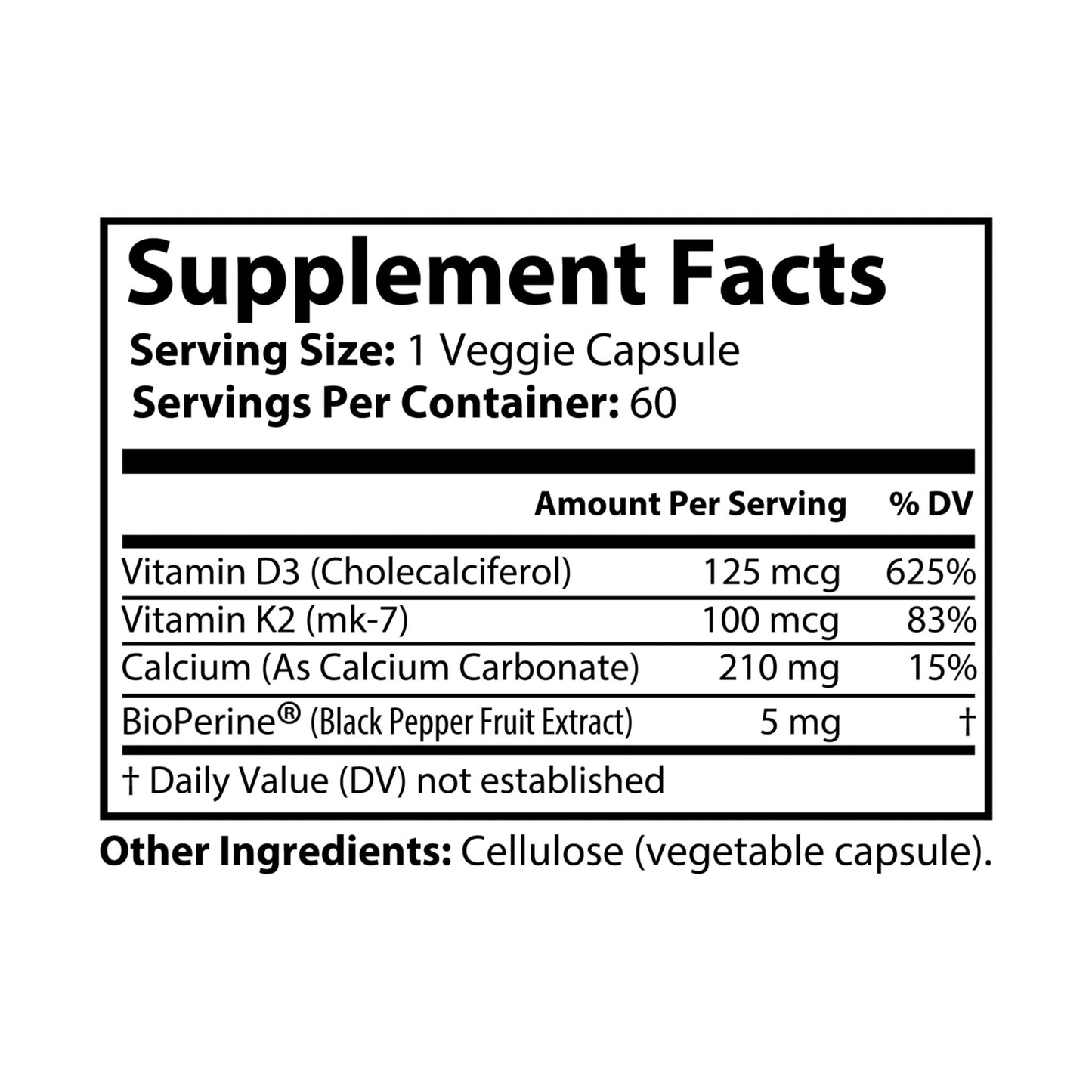 Silent Strength – 60 Vitamin K2 + D3 Capsules - LUXESHOP.ME