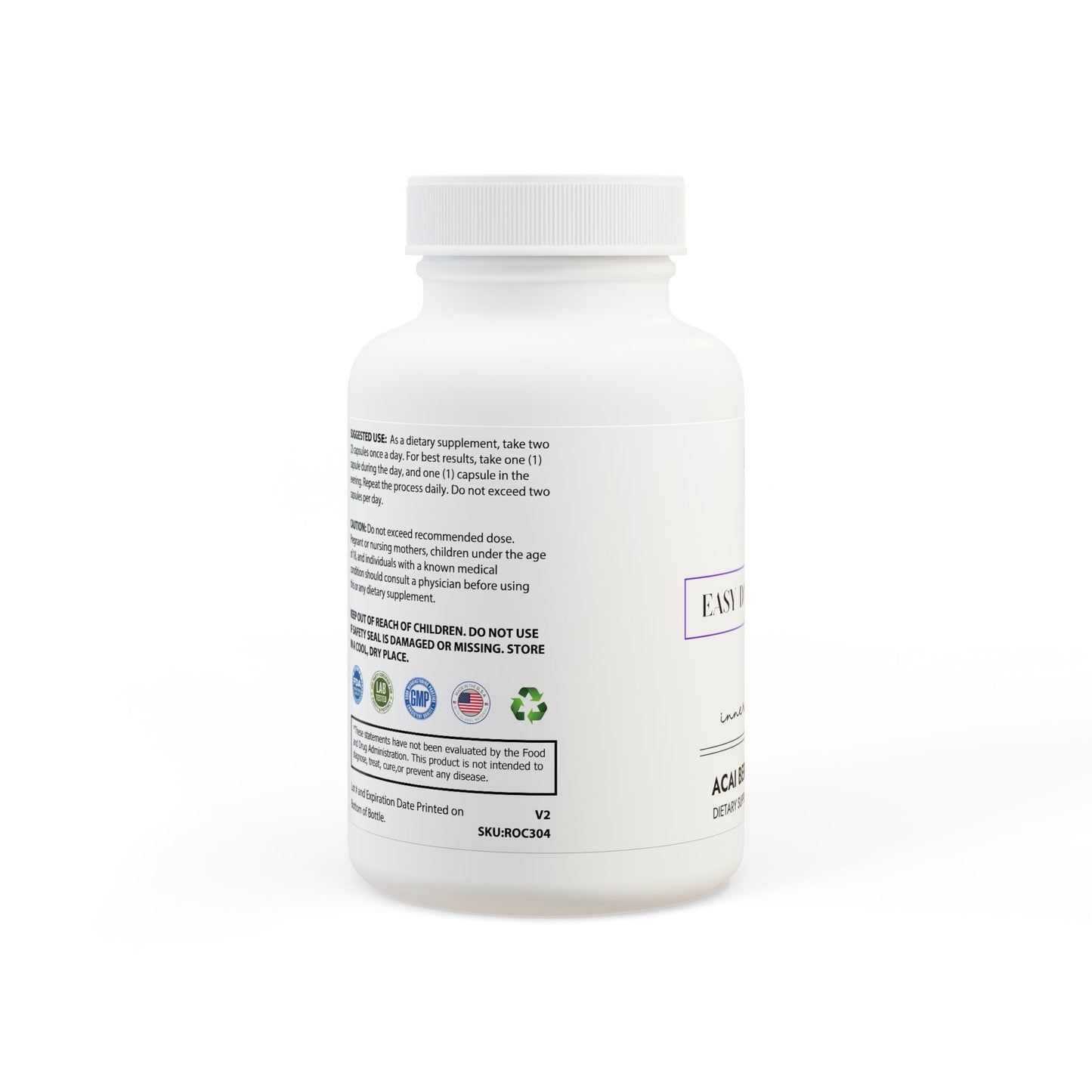 Inner Cleanse – 60 Acai Berry Complex Capsules - LUXESHOP.ME