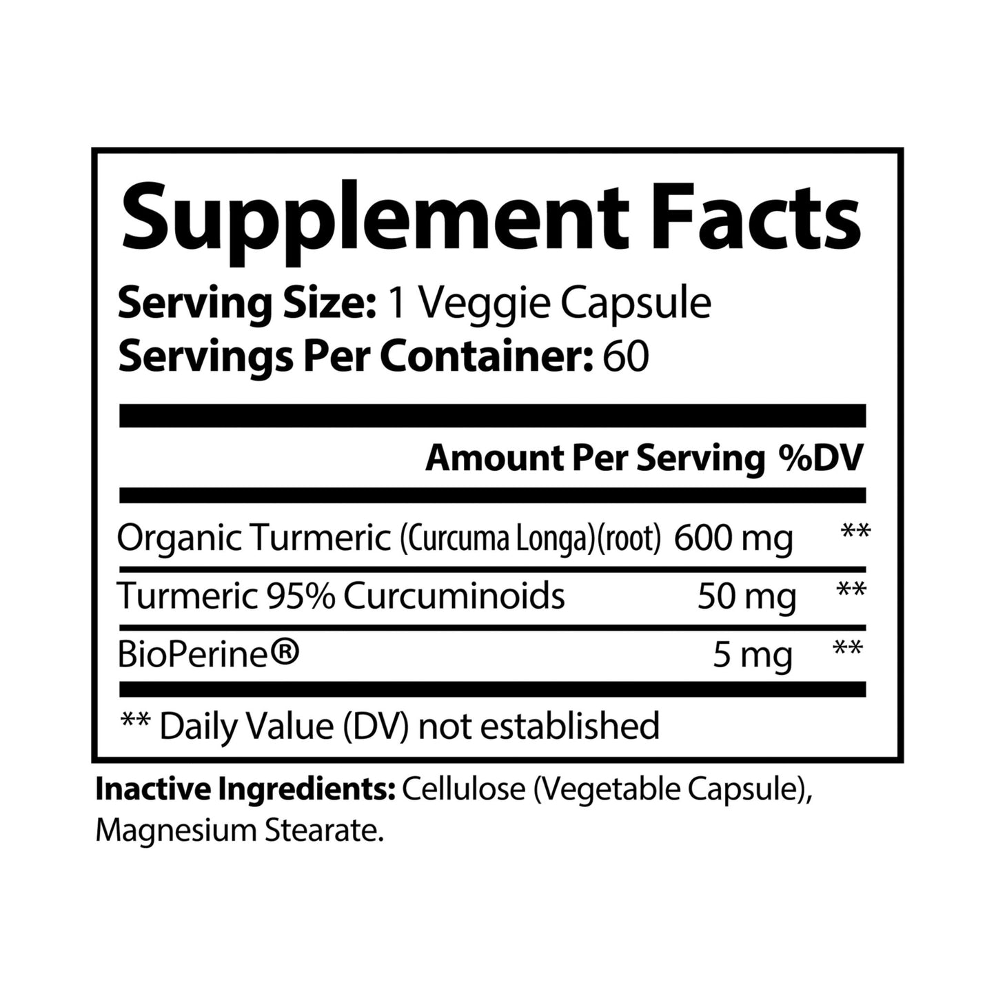 Calm Burn – 60 Turmeric with BioPerine® (Black Pepper Fruit Extract) Capsules - LUXESHOP.ME