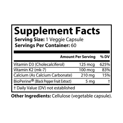 Silent Strength – 60 Vitamin K2 + D3 Capsules - LUXESHOP.ME