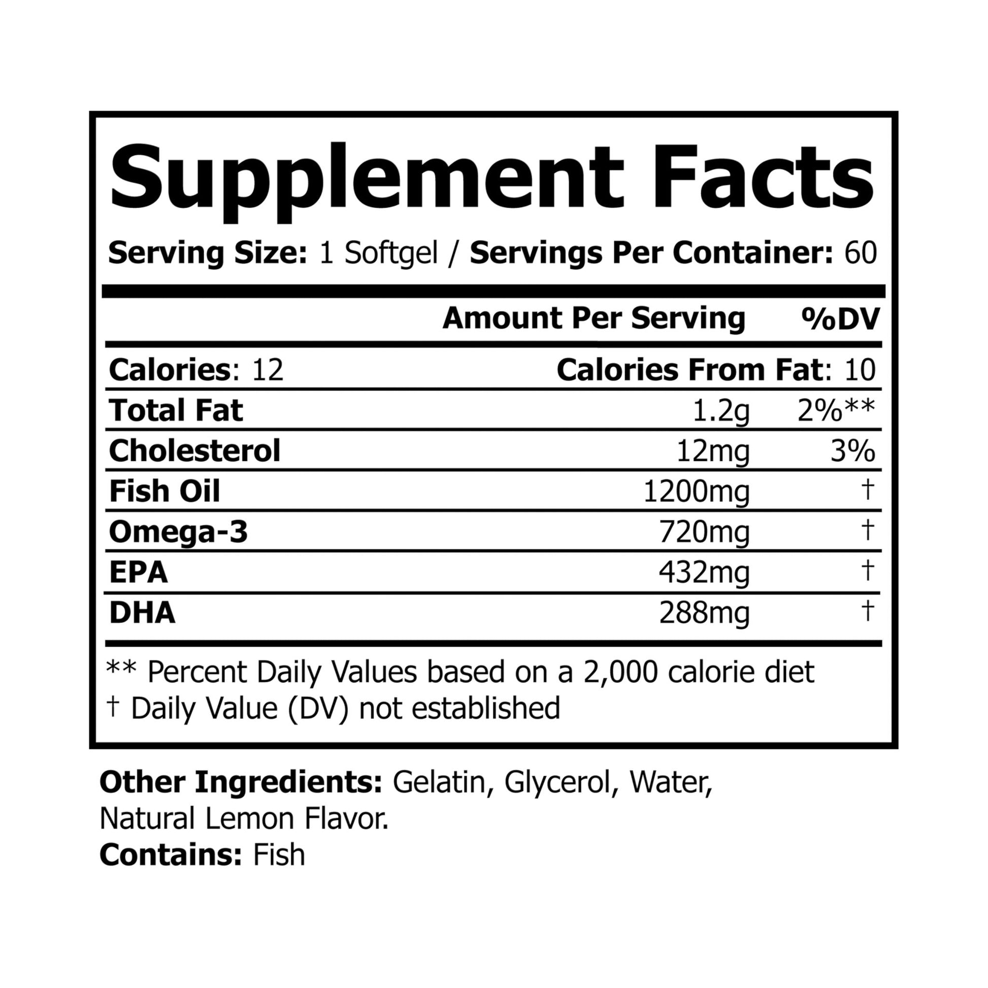 Fluid Mind — 60 Omega 3 Fish Oil Softgels - LUXESHOP.ME