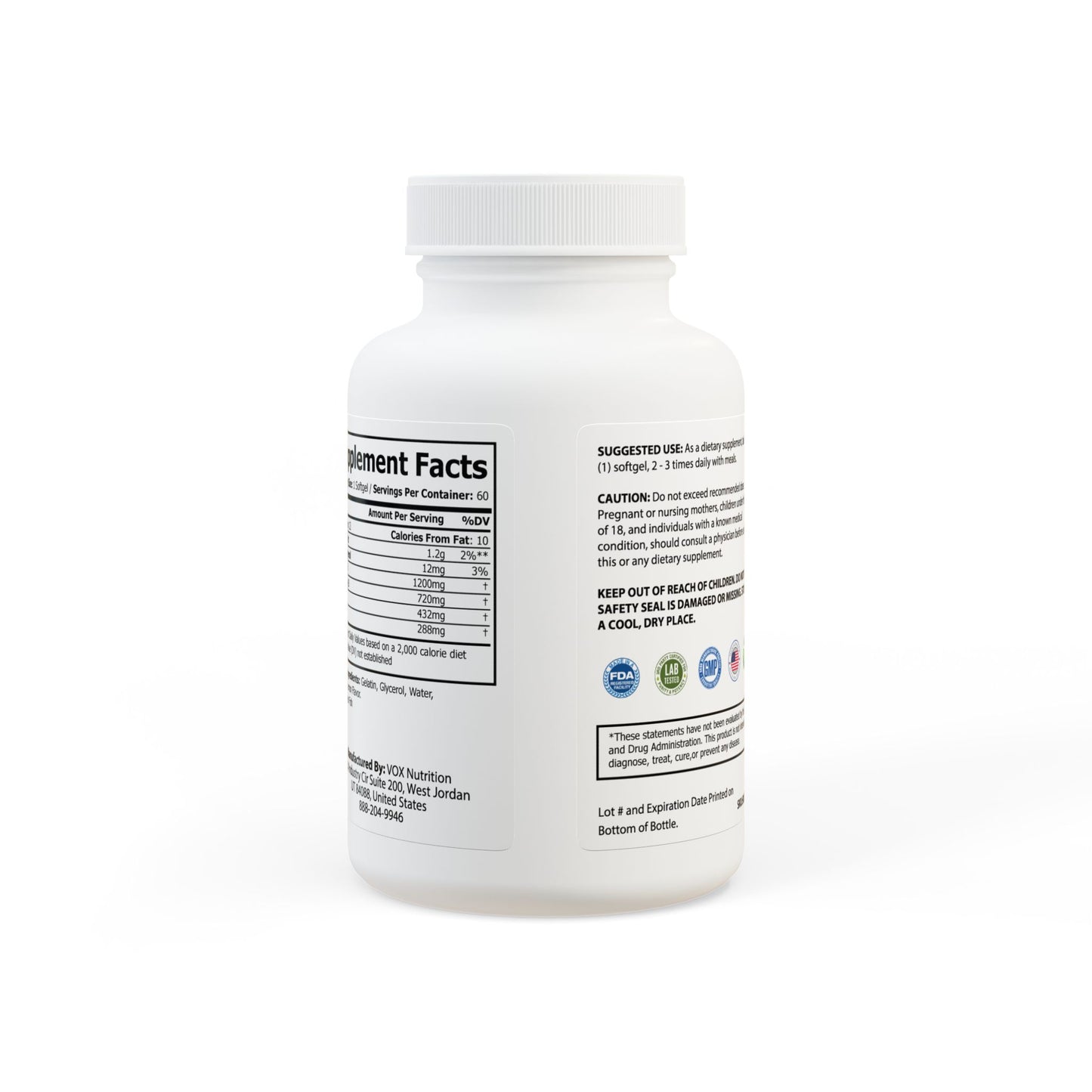Fluid Mind — 60 Omega 3 Fish Oil Softgels - LUXESHOP.ME