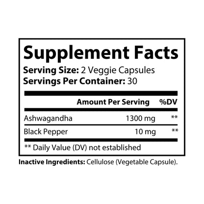 Still Core — 60 Ashwagandha & Black Pepper Capsules - LUXESHOP.ME